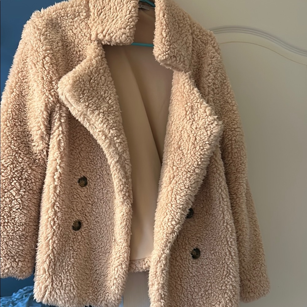 Women's Beige Teddy Coat